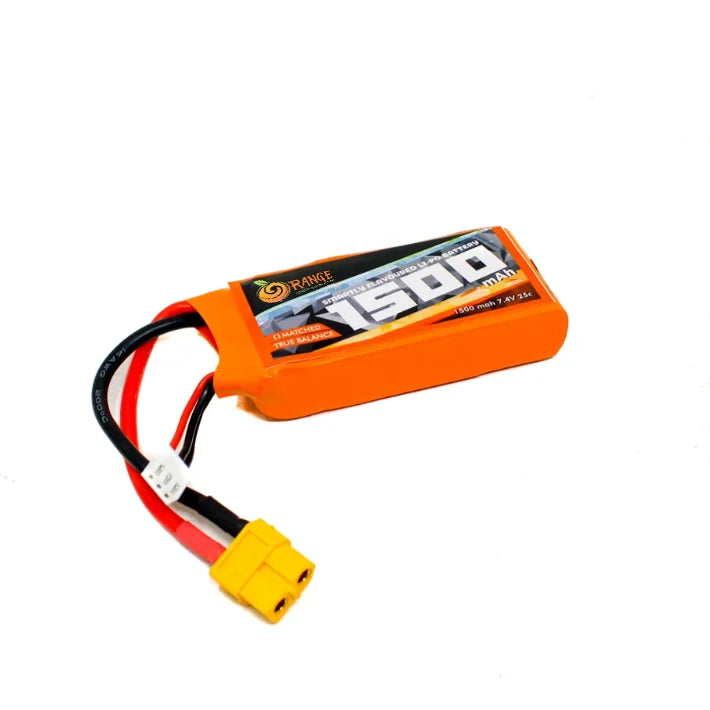 Orange 7.4V 1500mAh 25C 2S Lithium Polymer Battery Pack