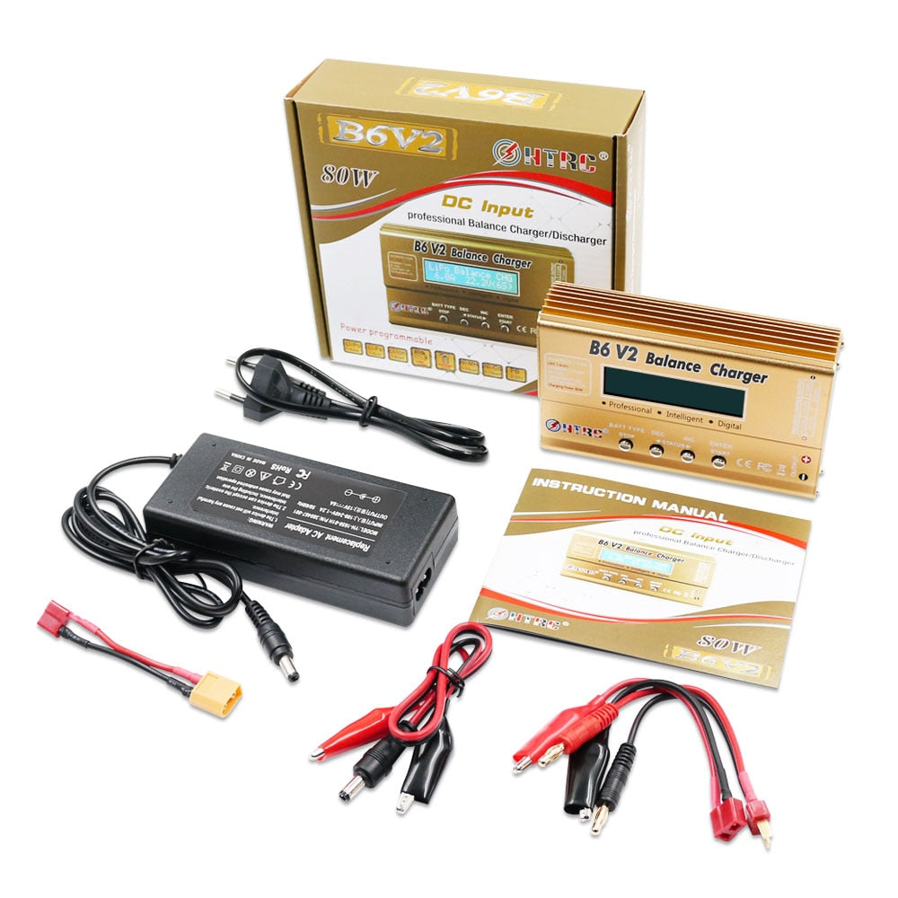 LIPO LIFE NICD NIMH HTRC B6V2 AC 80W RC CAR & DRONE BALANCE CHARGER