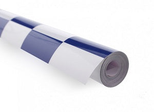 BLUE & WHITE CHEQUERED COVERING FILM 1 METER