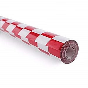 Red & White Chequered Covering Film 1 Meter