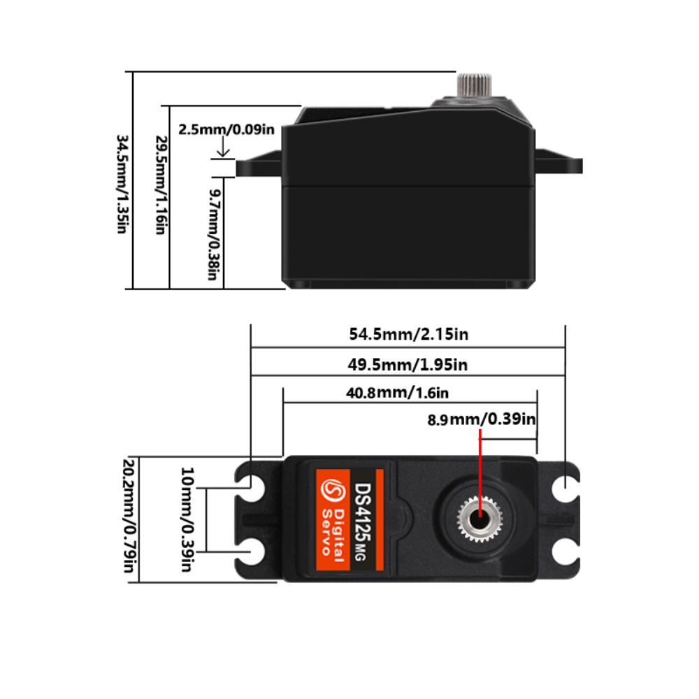 DS4125 Digital Servo Motor 25KG 270 Degree Full Metal Gear HV