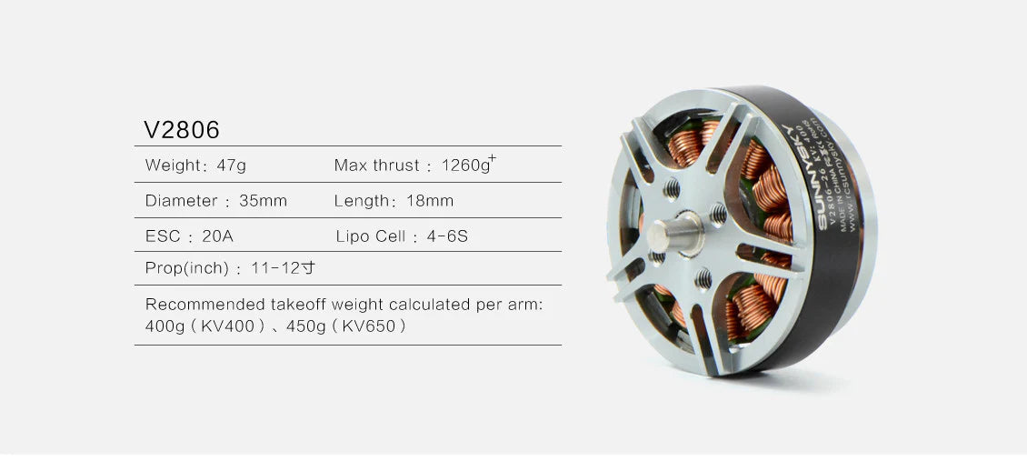 SunnySky V2806 400KV High Efficiency Brushless Motor
