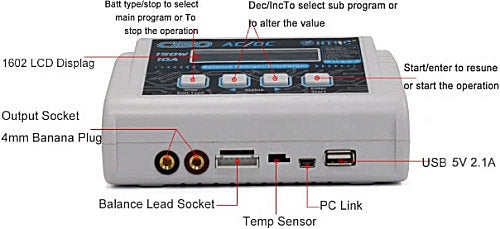 LIPO LIFE NIMH BATTERY CHARGER & DISCHARGER HTRC C150 150W 10A