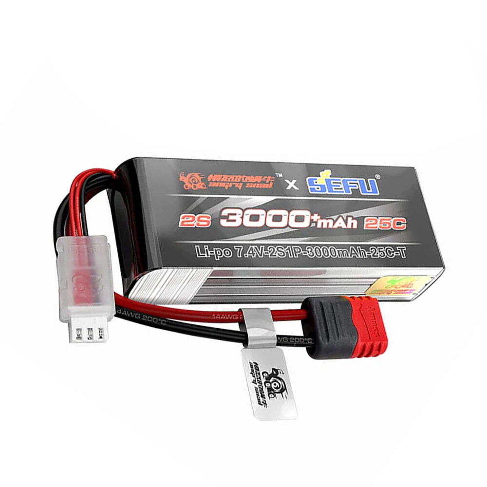 LIPO BATTERY MJX 2S 7.4V 25C 3000MAH WITH T PLUG
