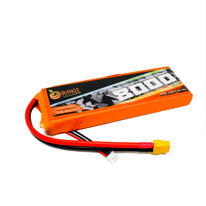 Orange 7.4V 8000mAh 35C 2S Lithium Polymer Battery Pack