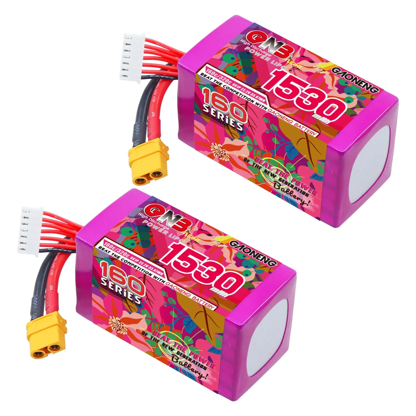 22.2V 6S 1530mAh 160C XT60 LiPo Battery