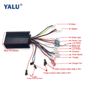 24V 500W Brush Motor Ebike Controller – Three Speed & Reverse (Yalu)