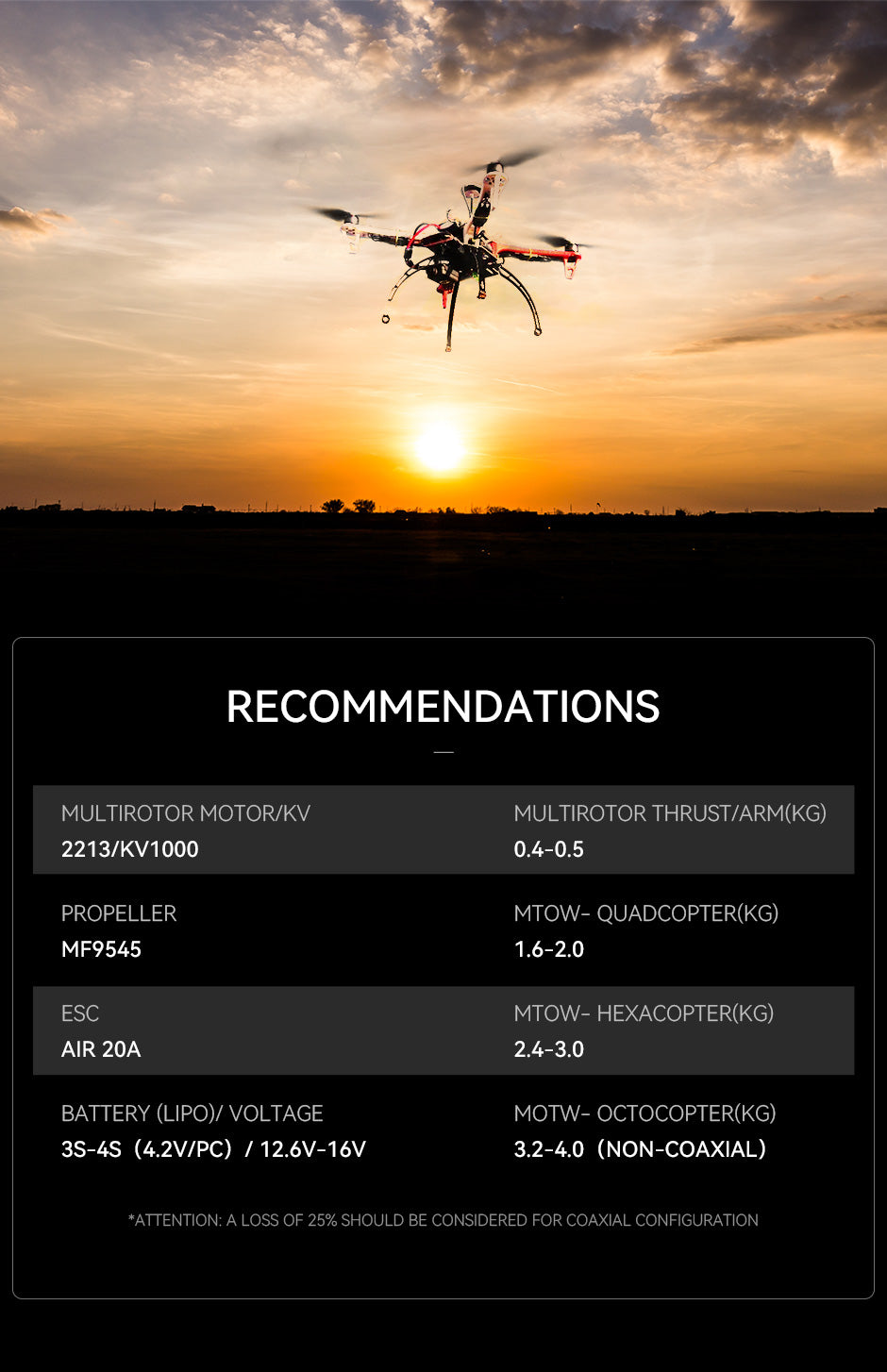 T-MOTOR Airgear 355 Combo Set Multi-Rotor UAV Power System
