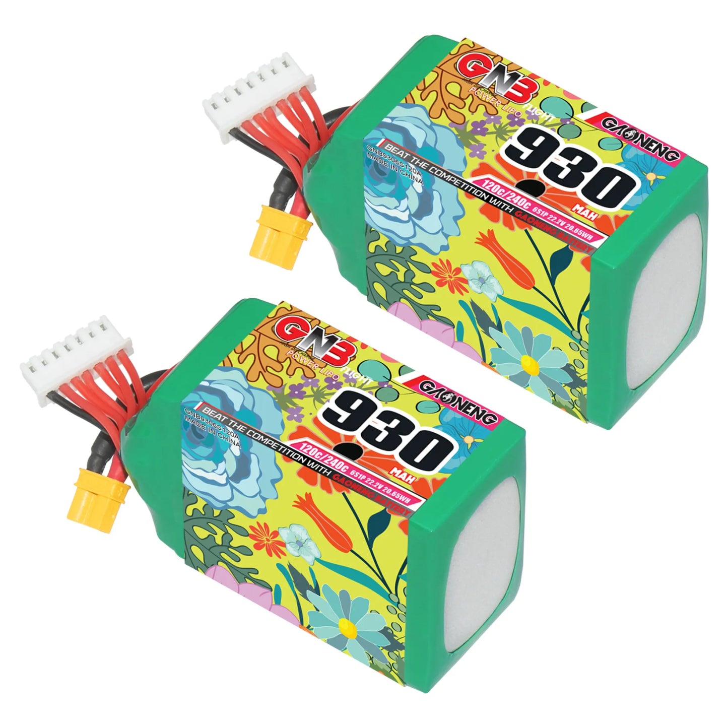 6S 22.2V 930mAh 120C XT30 Connector LiPo Battery