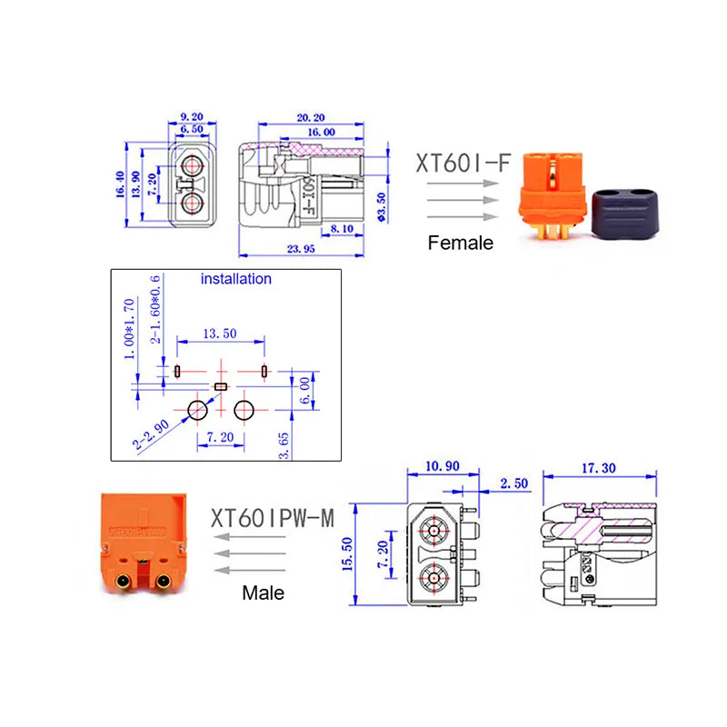 XT60I-F XT60IPW-M Connectors