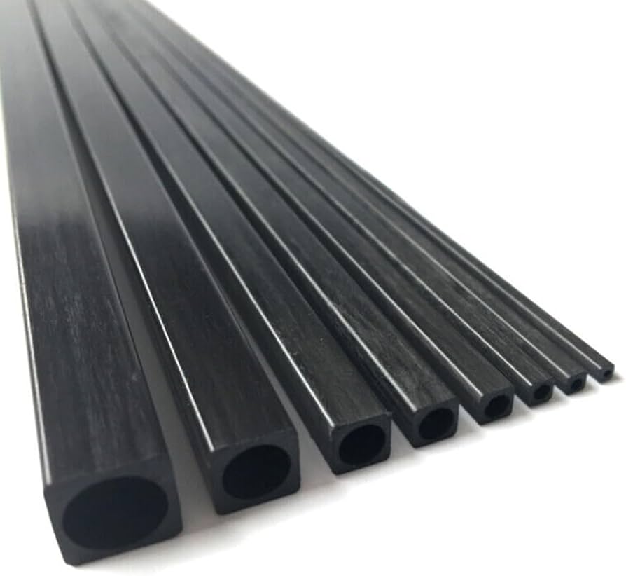 Square Carbon Fibre Tube 3mm x 1000mm Pack of 2Pc