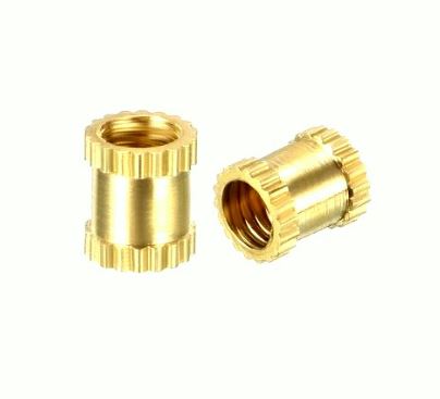 M5 X 8 MM BRASS HEAT SET THREADED ROUND INSERT NUT 10 PCS