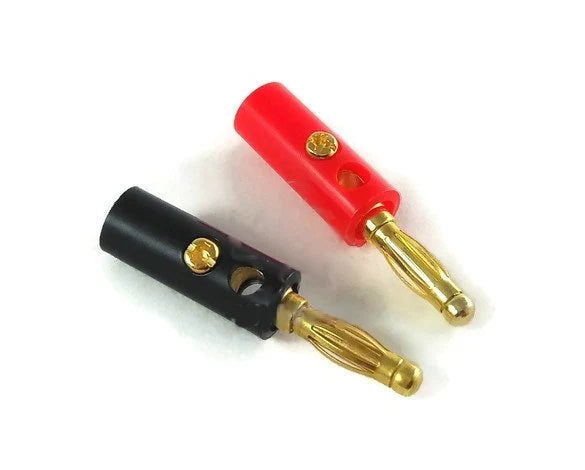 Male Bullet Banana Plugs 4mm Red & Black (Pack of 5)