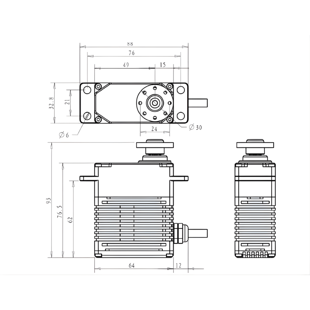 DES110 Brushless Digital Servo 110KG 270 Degree 12V High Torque