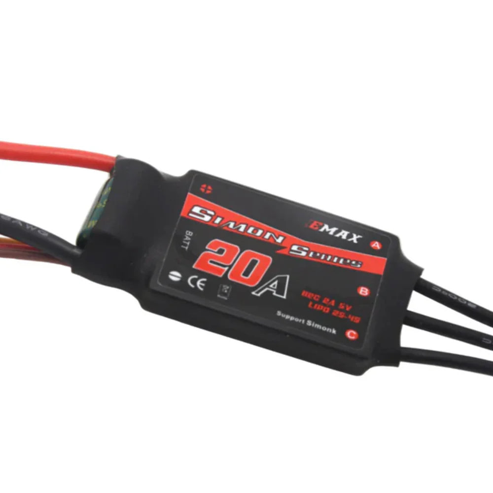 Electronic Speed Controller Brushless EMAX Simon Series 20A 2-4S LiPo for Drones and RC Aircraft