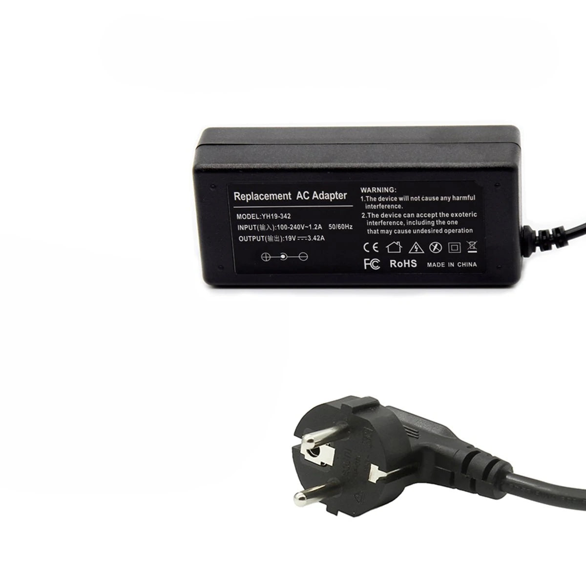 This adapter has a power output of 19V 3.42A.