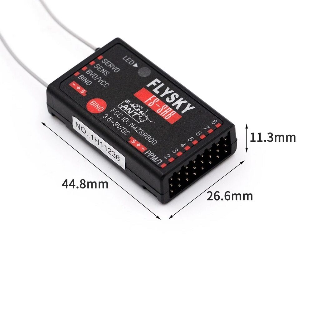 FlySky FS-ST8 2.4GHz ANT Transmitter with FS-SR8 Receiver (Upgraded Version)