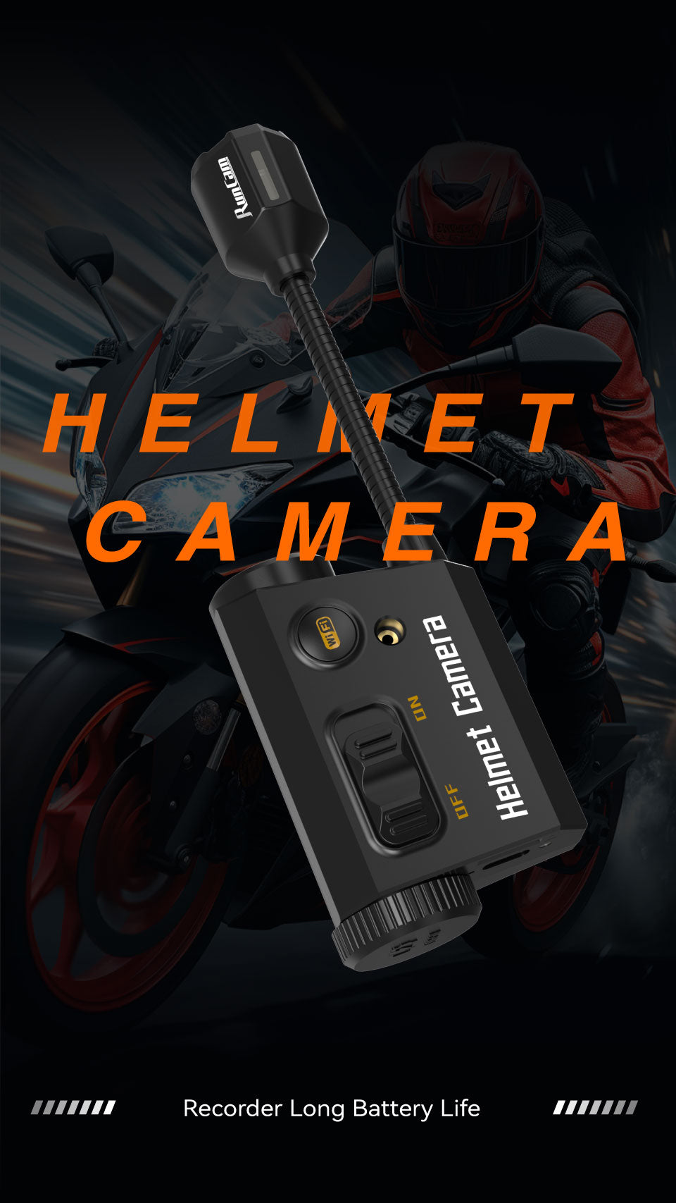 RunCam Helmet Camera Recorder with Long Battery Life