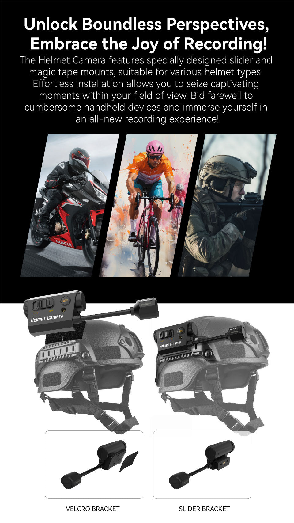 RunCam Helmet Camera Recorder with Long Battery Life