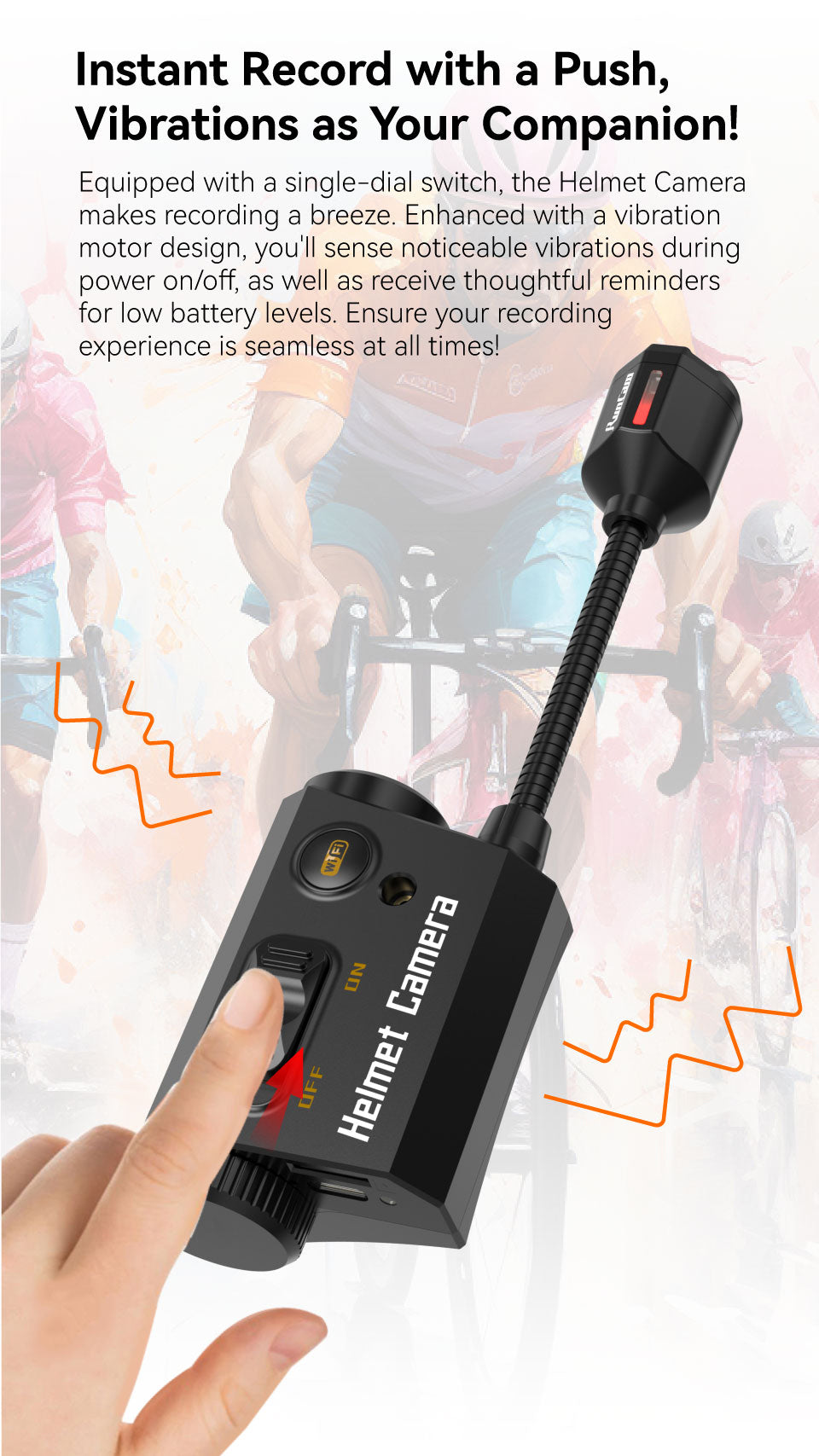 RunCam Helmet Camera Recorder with Long Battery Life