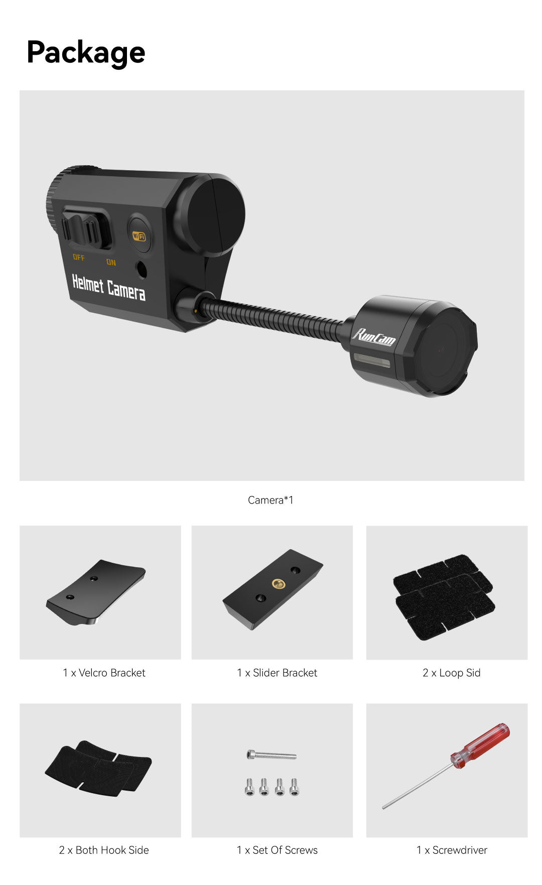 RunCam Helmet Camera Recorder with Long Battery Life