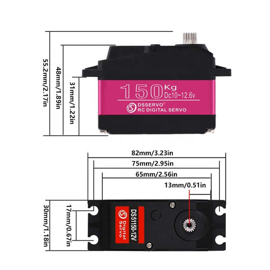 Servo 150KG RDS51150 180° Metal Gear Digital Servo Motor – High Torque Arduino Compatible