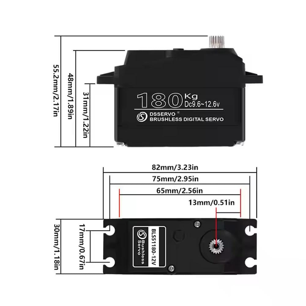 BLS51180 180KG 180° Metal Gear Digital Servo Motor – High Torque for Arduino & RC