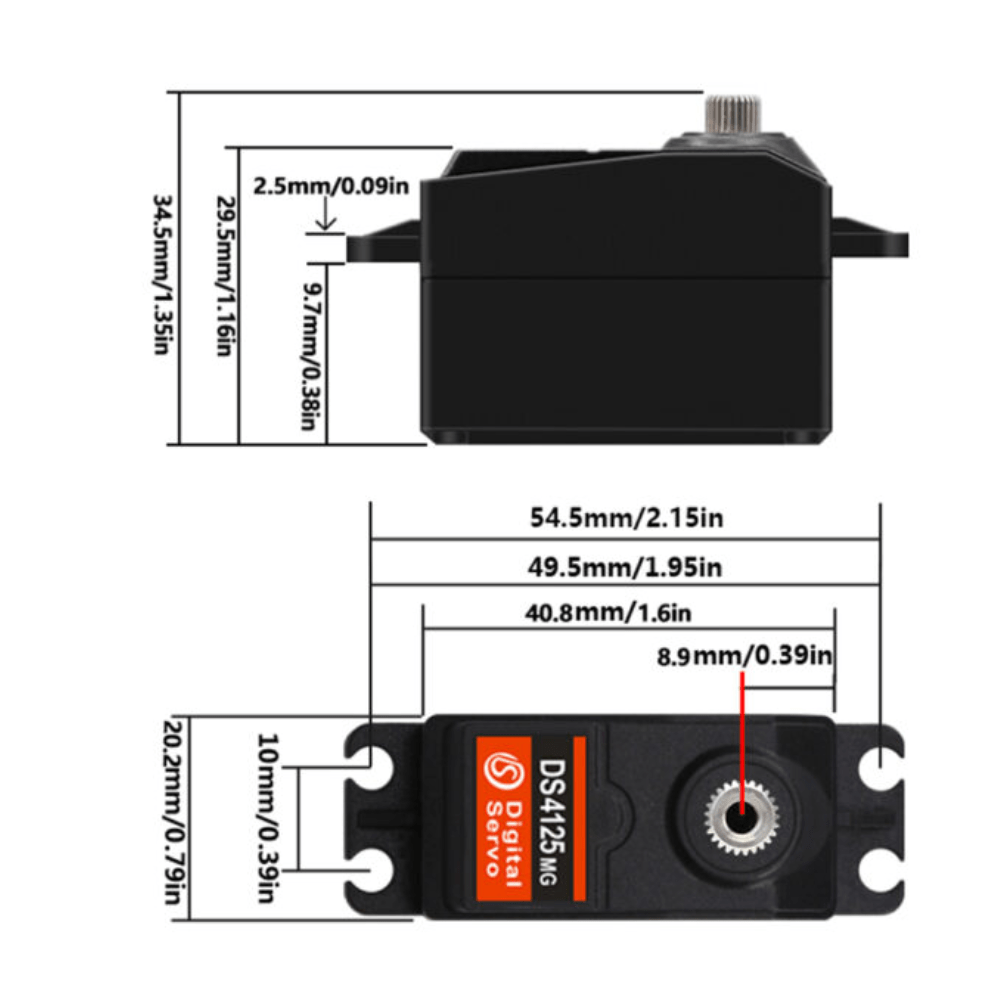 DS4125 Digital Servo Motor 25KG 180 Degree Full Metal Gear HV