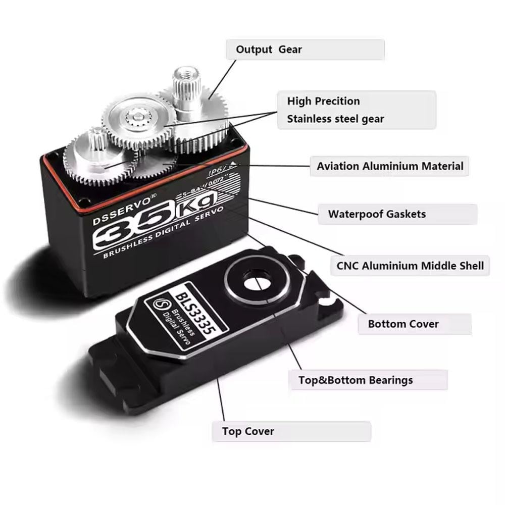 BLS4355 Brushless Digital Servo Motor 55KG 180 Degree Full Metal Gear HV