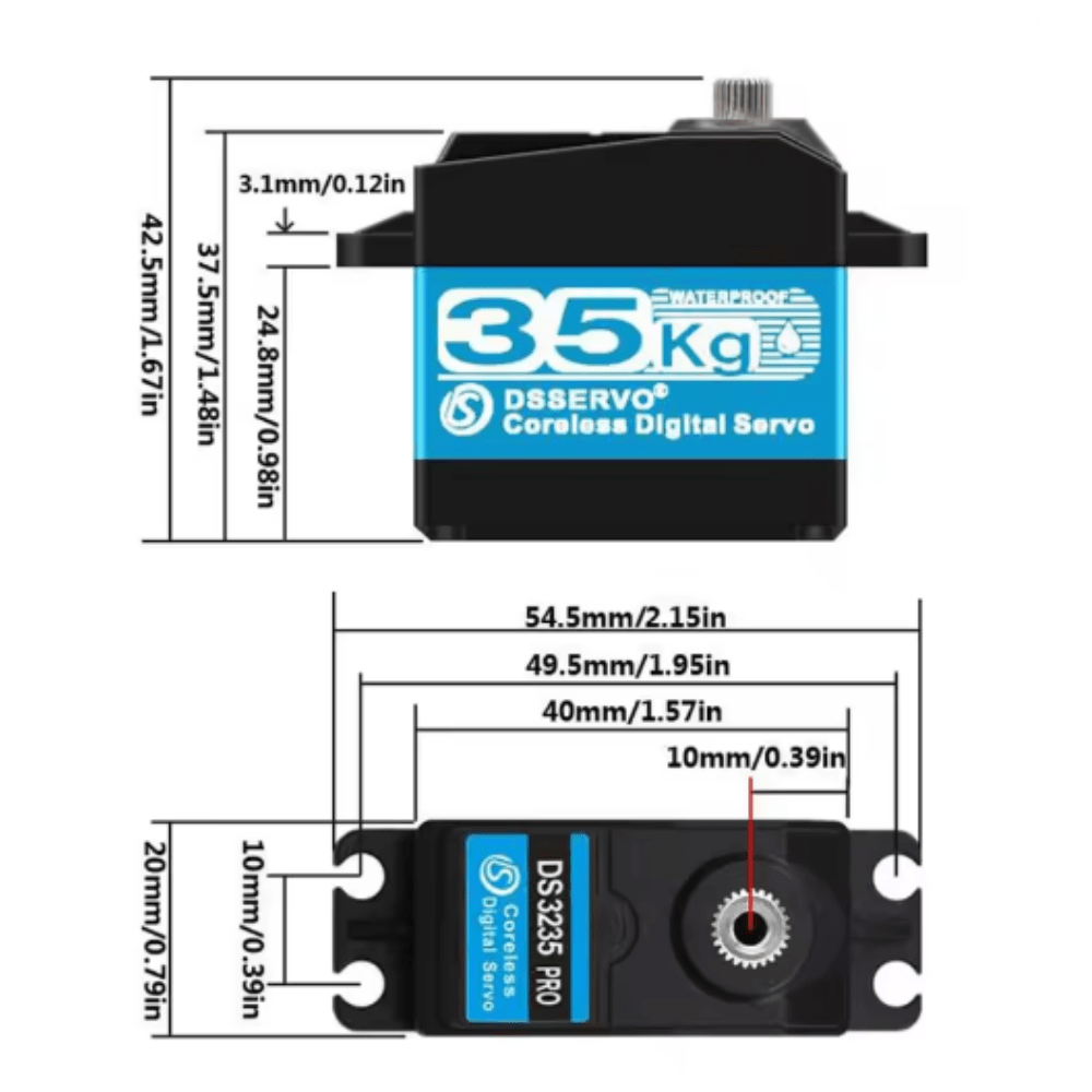 DS3235 Pro Coreless Digital Servo 35KG 270 Degree Full Metal Gear HV