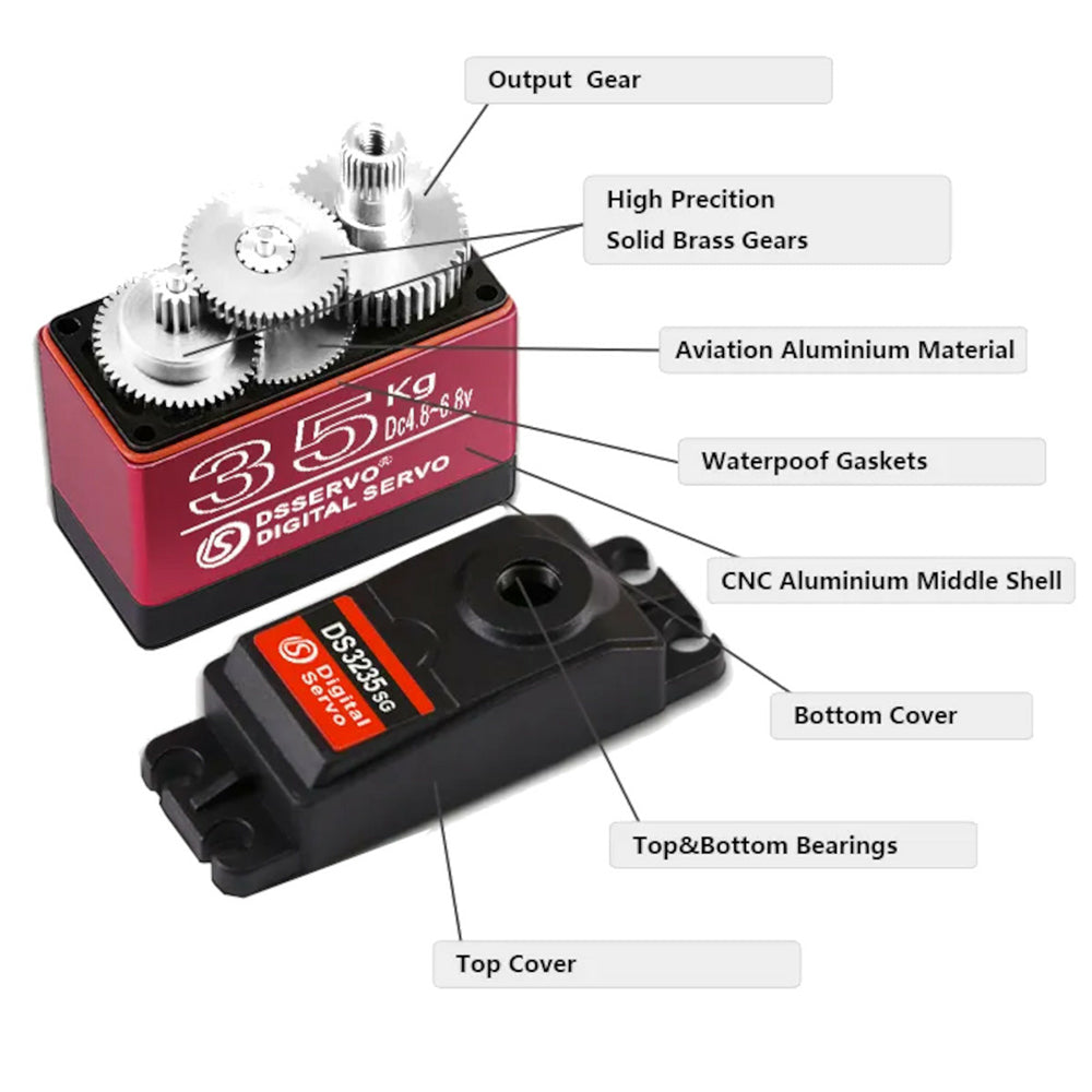 DS3235MG 35KG 270° Metal Gear Digital Servo Motor – High Torque for Arduino & RC