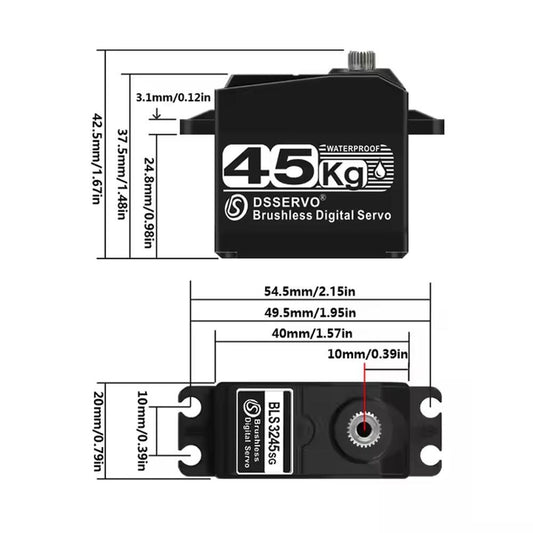 BLS3245 45KG Metal Gear Brushless Digital Servo Motor 180°