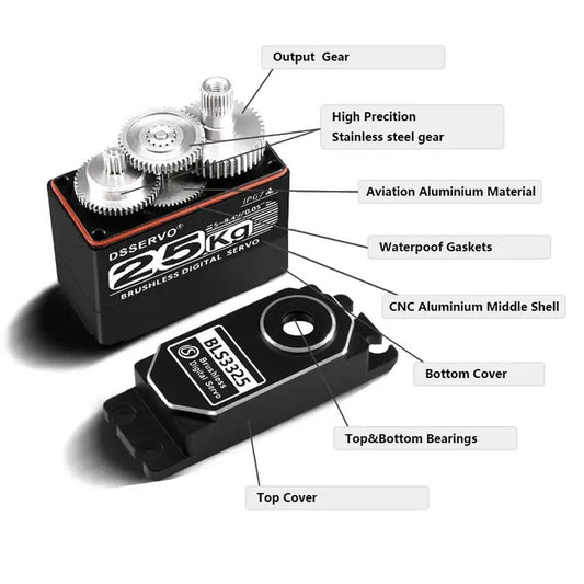 BLS3225 25KG Metal Gear Brushless Digital Servo Motor 180°