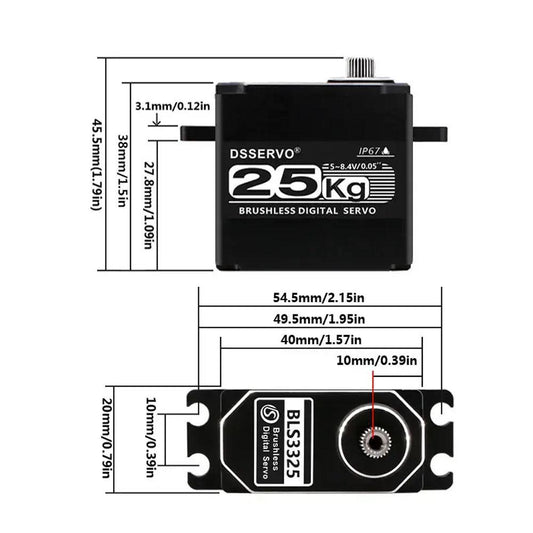 BLS3225 25KG Metal Gear Brushless Digital Servo Motor 270°