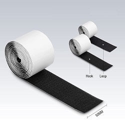 SELF ADHESIVE VELCRO TAPE 100MM X 50MM BLACK