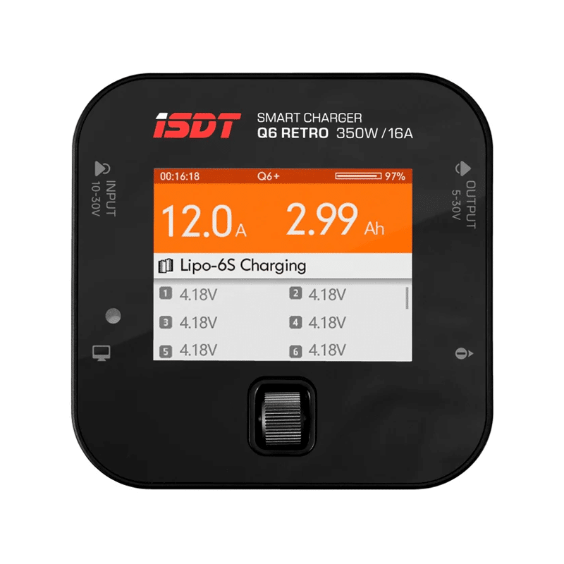 ISDT Q6 Retro 350W DC Mini Charger | 1–6S LiPo / LiFe / LiHV / NiMH / Pb