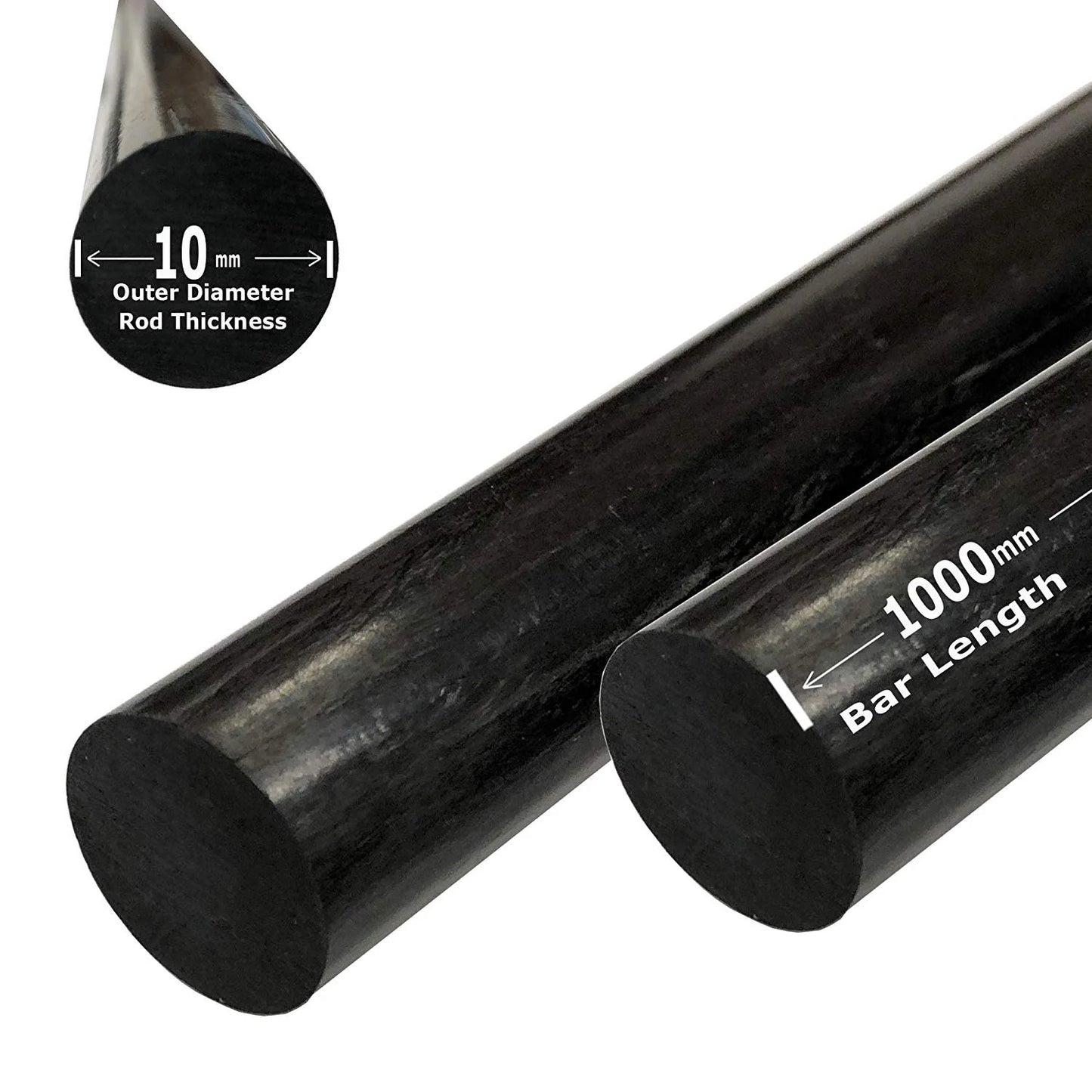 Carbon Fibre Rod (Solid) 10mm x 1000mm