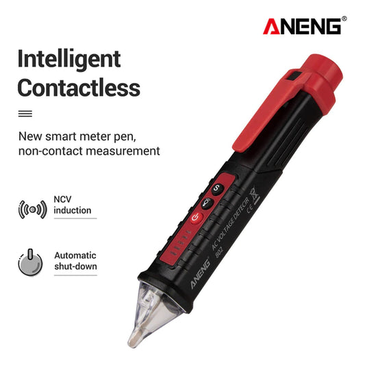 ANENG VD802 Portable Non-Contact AC Detector Tester NCV Sensitivity Pen Style Electric Indicator LED Voltage Meter Vape 12-1000v
