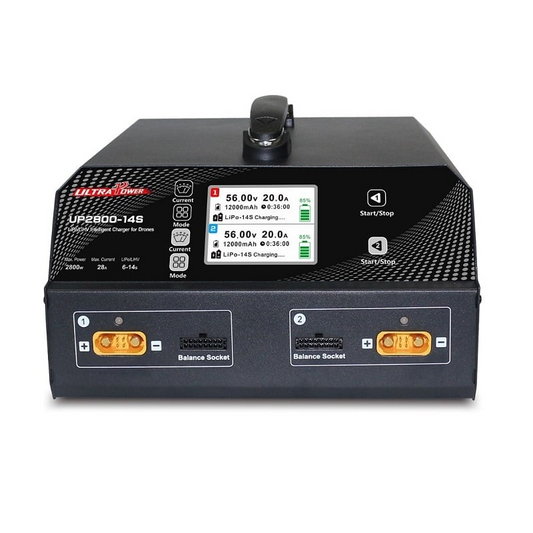 Ultra Power UP2800-14S 2x1400W 28A 6-14S LiPo / LiHV UAV Drone Battery Charger